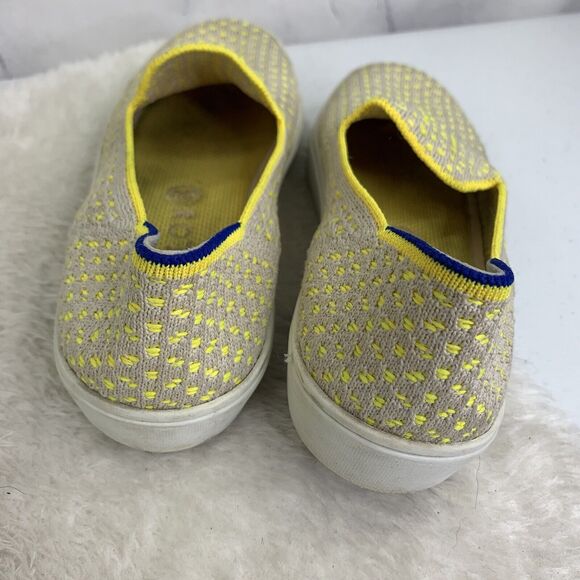 Rothy’s Lemon Yellow Honeycomb Slip On Sneakers Shoes Sz 5 Recycled Materials - Picture 7 of 13